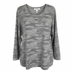 Workshop Republic Camo Top 3X Gray Modal Stretch Soft Lightweight  NEW